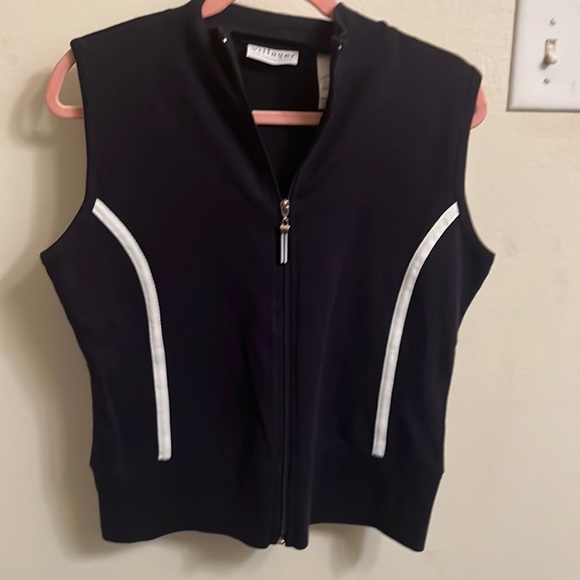 New Villager by Liz Claiborne vest navy with white stripe - Picture 1 of 3